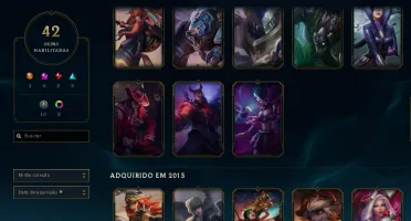 CONTA OURO 1 - 122 CAMPEÕES - 42 SKINS
