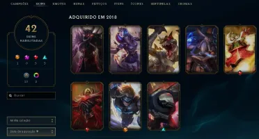 CONTA OURO 1 - 122 CAMPEÕES - 42 SKINS