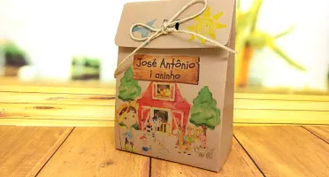 Sacolinha Kraft Fazendinha Personalizada P ou G