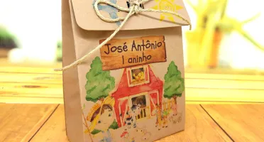Sacolinha Kraft Fazendinha Personalizada P ou G