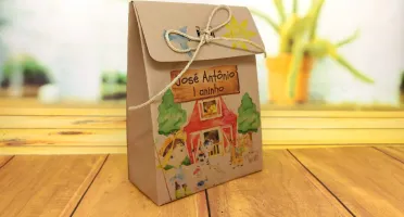 Sacolinha Kraft Fazendinha Personalizada P ou G