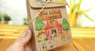 Sacolinha Kraft Fazendinha Personalizada P ou G
