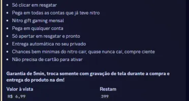 Fornecedor De Nitros Gaming Gift