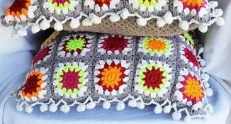 Capa de Almofada Dupla Face Deluxe em Crochê