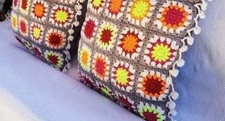 Capa de Almofada Dupla Face Deluxe em Crochê