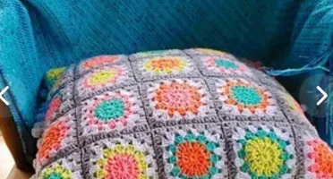 Capa de Almofada Dupla Face Deluxe em Crochê