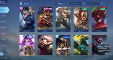 CONTA MOBILE LEGENDS LV 89 / 108 HERÓIS / 163 SKINS