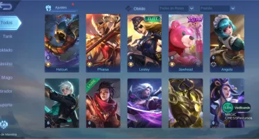 CONTA MOBILE LEGENDS LV 89 / 108 HERÓIS / 163 SKINS