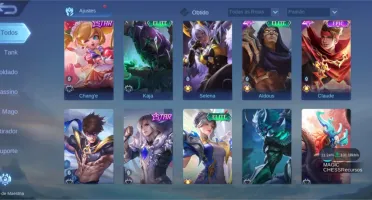 CONTA MOBILE LEGENDS LV 89 / 108 HERÓIS / 163 SKINS