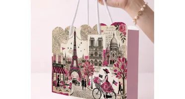 Kit 15 Sacolinhas Paris Bicicleta - Pegue e Monte