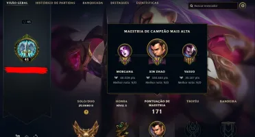 conta lvl 45 /s11 plat1 mmr diamante/ 44 champs/ 21 skins