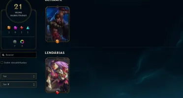 conta lvl 45 /s11 plat1 mmr diamante/ 44 champs/ 21 skins