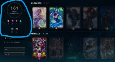 Conta Lol Borda diamond 161 skins full champs