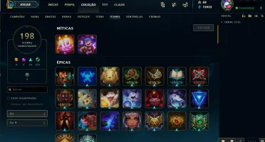 CONTA MUITO TOP - FULL CHAMP, GOLD IV, 87 SKINS. VEM CONFERI