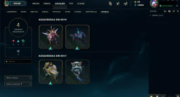 CONTA MUITO TOP - FULL CHAMP, GOLD IV, 87 SKINS. VEM CONFERI