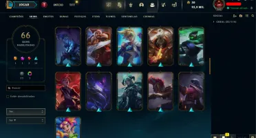 Conta LOL LVL 242 | 87 Campeões| 66 Skins |UNRANKED| 2016