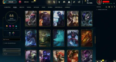 Conta LOL LVL 242 | 87 Campeões| 66 Skins |UNRANKED| 2016