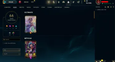 Conta LOL LVL 242 | 87 Campeões| 66 Skins |UNRANKED| 2016