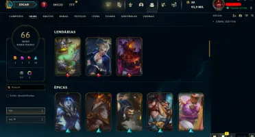 Conta LOL LVL 242 | 87 Campeões| 66 Skins |UNRANKED| 2016