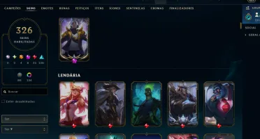 Conta LOL 326 Skins, Level 457 (R$1 por skin!!)