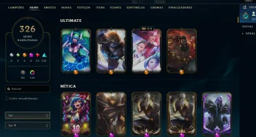 Conta LOL 326 Skins, Level 457 (R$1 por skin!!)