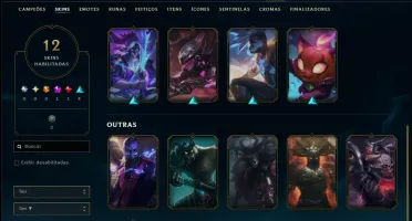 Ouro 2 com 70 Champs e 12 Skins