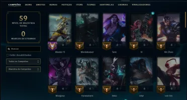 Ouro 2 com 70 Champs e 12 Skins