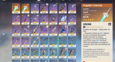 Conta Genshin Impact AR 52 - Dilluc, Venti, Qiqi e Albedo