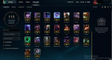 CONNTA PRATA IV COM 44 CHAMPS E 25 SKINS