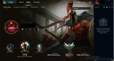 CONNTA PRATA IV COM 44 CHAMPS E 25 SKINS