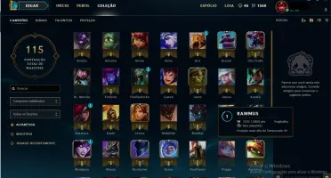 CONNTA PRATA IV COM 44 CHAMPS E 25 SKINS
