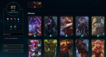 CONTA DE LEAGUE OF LEGENDS LOL 82 SKINS 107 CAMPEÕES 320 RP