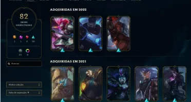 CONTA DE LEAGUE OF LEGENDS LOL 82 SKINS 107 CAMPEÕES 320 RP