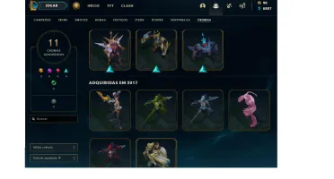 Conta LOL Gold Todos CAMPEOES 189 SKINS 1300 R$ Investidos