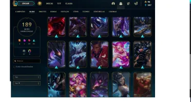 Conta LOL Gold Todos CAMPEOES 189 SKINS 1300 R$ Investidos