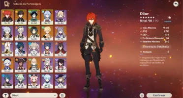 Conta Genshin Impact AR 55 - 7 personagens 5*