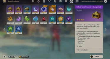 Conta Genshin AR44, 5 personagens limitados + 3 armas T5
