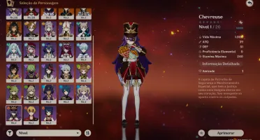 Conta Genshin AR44, 5 personagens limitados + 3 armas T5