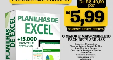 Super Pack +13.000 Planilhas Prontas Editáveis.
