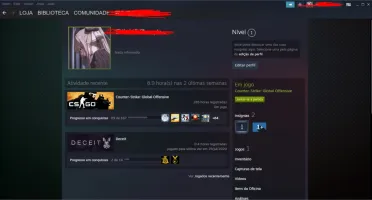 CONTA STEAM | CSGO + PRIME | 285 HORAS | PRATA DE ELITE