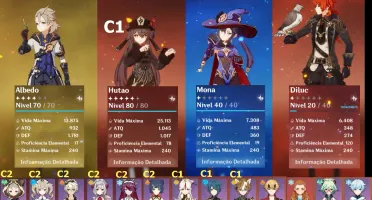 Genshin Impact Hutao C1/Albedo/Mona/Diluc