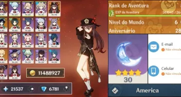 CONTA MONA + VENTI + KEQING + XIAO + HU TAO AR 50+