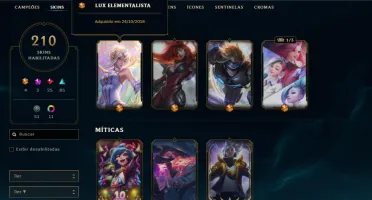 Conta Platina --210 SKINS--110 EMOTES-182 ÍCONES
