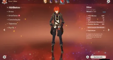 CONTA GENSHIN COM DILUC E AST MONA