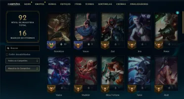 Unranked com 50 Champs e 20 Skins