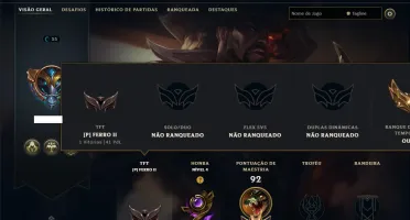 Unranked com 50 Champs e 20 Skins