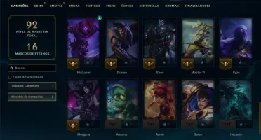 Unranked com 50 Champs e 20 Skins