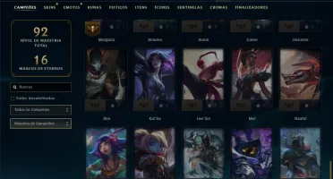 Unranked com 50 Champs e 20 Skins