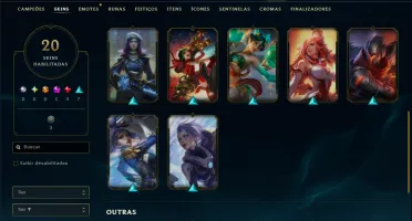 Unranked com 50 Champs e 20 Skins