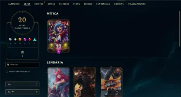 Unranked com 50 Champs e 20 Skins